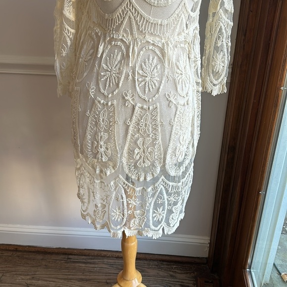 Free People Jens Pirate Booty Crochet Lace Coverup Dresss Medium EUC - Picture 3 of 8